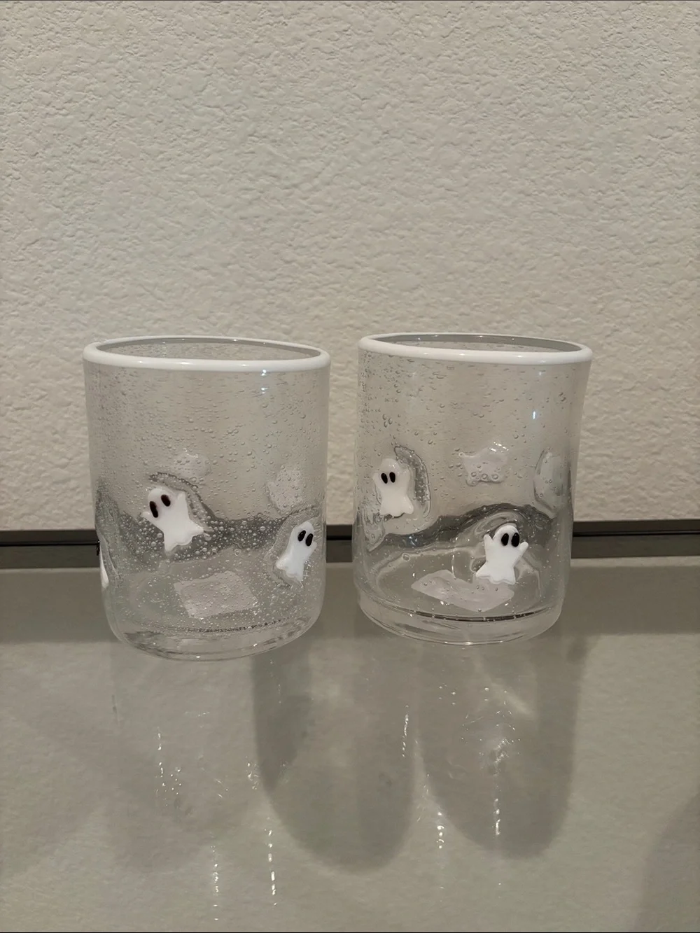👻 S/2 Pottery Barn ghost glasses